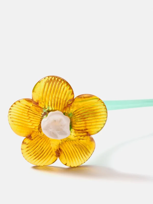 mouthblown_crystal_flower_7-1.webp Discount HOFF MOUTHBLOWN CRYSTAL FLOWER MUSTARD